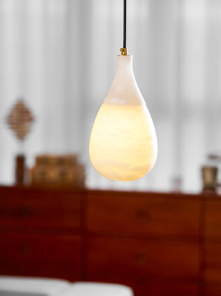 Alabaster Raindrop Pendant Light-Neutral Decor