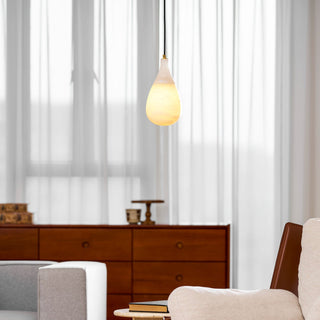 Alabaster Raindrop Pendant Light-Neutral Decor