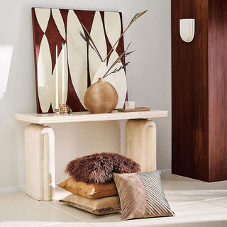 Qesta Supports de Lit Intérieurs Modernes Cube en Albâtre Naturel