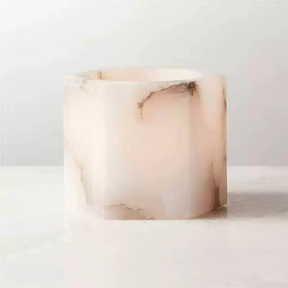 Qesta Supports de Lit Intérieurs Modernes Cube en Albâtre Naturel