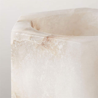 Qesta Supports de Lit Intérieurs Modernes Cube en Albâtre Naturel