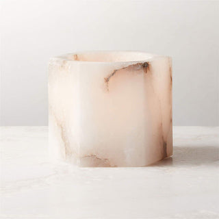 Qesta Supports de Lit Intérieurs Modernes Cube en Albâtre Naturel