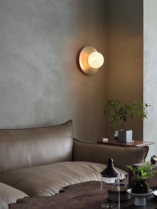 Round Alabaster Orb Sconce-Neutral Decor