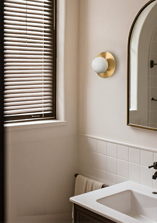 Round Alabaster Orb Sconce-Neutral Decor