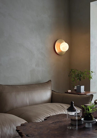 Round Alabaster Orb Sconce-Neutral Decor