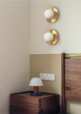 Round Alabaster Orb Sconce-Neutral Decor