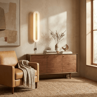 Alabaster Rounded Plug-in Wall Light-Neutral Decor