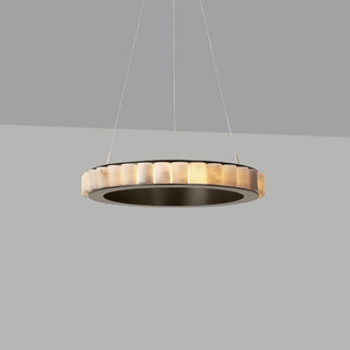 Orion Lustre Double Anneau en Albâtre
