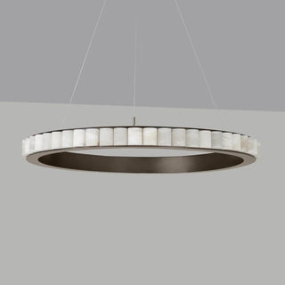 Orion Lustre Double Anneau en Albâtre