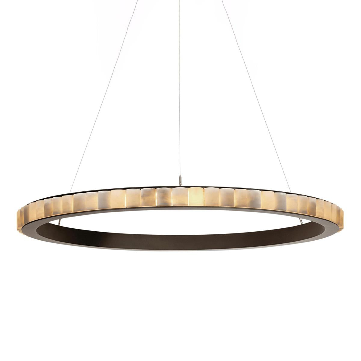 Orenalis Lustre Double Anneau en Albâtre