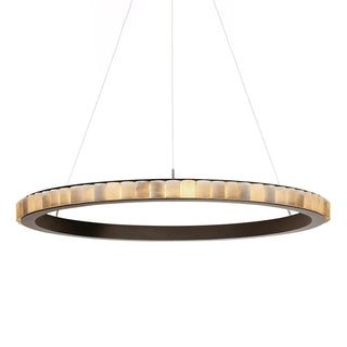 Orion Lustre Double Anneau en Albâtre