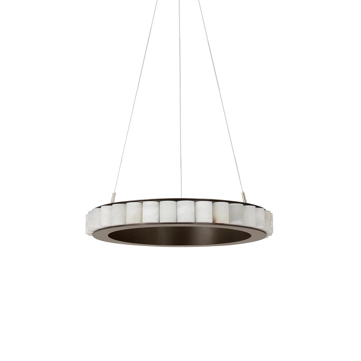 Orenalis Lustre Double Anneau en Albâtre