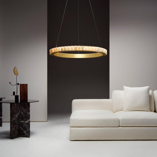 Orion Lustre Double Anneau en Albâtre