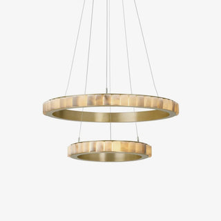 Orion Lustre Double Anneau en Albâtre