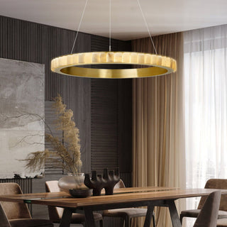 Orion Lustre Double Anneau en Albâtre