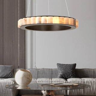 Orion Lustre Double Anneau en Albâtre