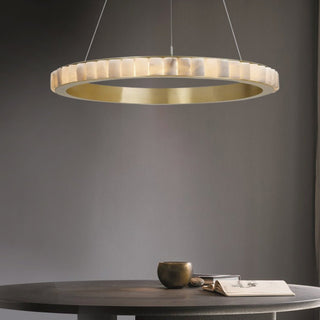 Orion Lustre Double Anneau en Albâtre