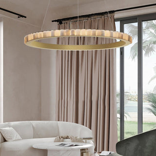 Orion Lustre Double Anneau en Albâtre