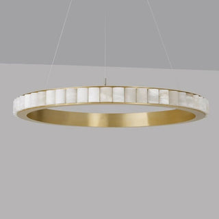 Orion Lustre Double Anneau en Albâtre