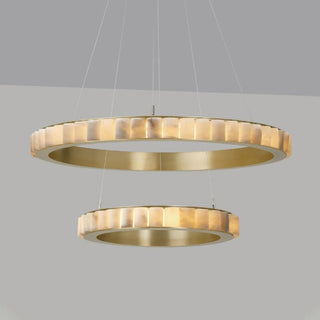 Orion Lustre Double Anneau en Albâtre