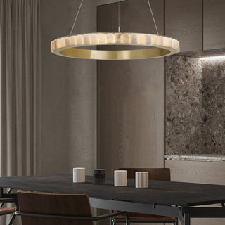 Orion Lustre Double Anneau en Albâtre