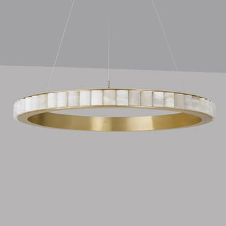 Orion Lustre Double Anneau en Albâtre
