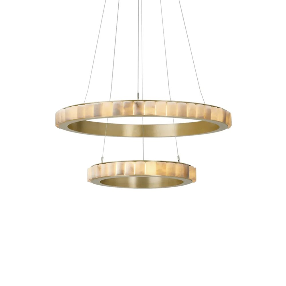 Orenalis Lustre Double Anneau en Albâtre