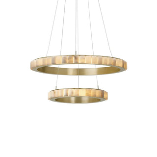 Orion Lustre Double Anneau en Albâtre