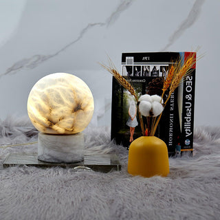 Liora Modern Alabaster Table Lamp-Neutral Decor