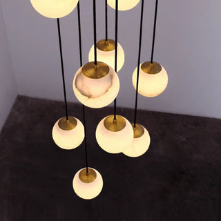 Gloruvye Lustre Métal Boules Moderne en Grappes