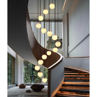 Gloruvye Lustre Métal Boules Moderne en Grappes