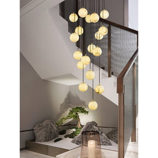 Gloruvye Lustre Métal Boules Moderne en Grappes