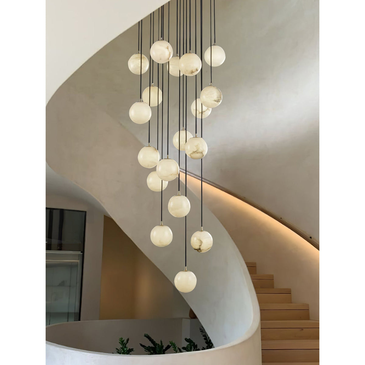 Gloruvye Lustre Métal Boules Moderne en Grappes