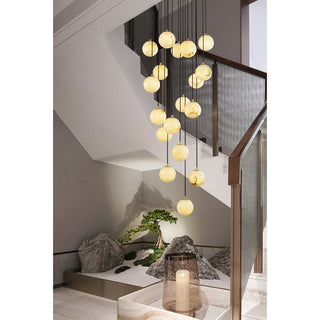 Gloruvye Lustre Métal Boules Moderne en Grappes