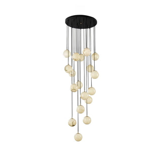 Gloruvye Lustre Métal Boules Moderne en Grappes