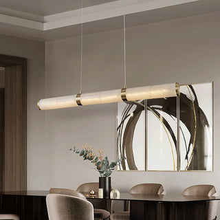 Eira Minimaliste Albâtre Linéaire Pendentif Lumière