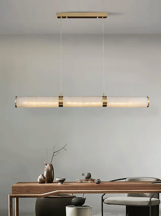 Eira Minimaliste Albâtre Linéaire Pendentif Lumière