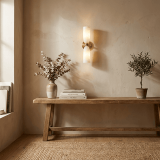 Alabaster Bell Wall Sconce-Neutral Decor