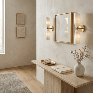Alabaster Bell Wall Sconce-Neutral Decor