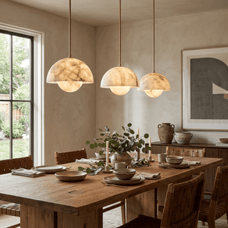 Alabaster Bud Pendant Lamp-Neutral Decor