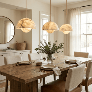 Alabaster Bud Pendant Lamp-Neutral Decor