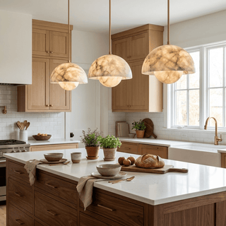 Alabaster Bud Pendant Lamp-Neutral Decor