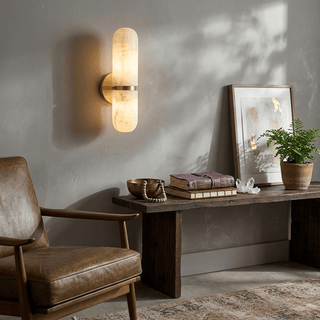 Alabaster Capsule Wall Sconce-Neutral Decor