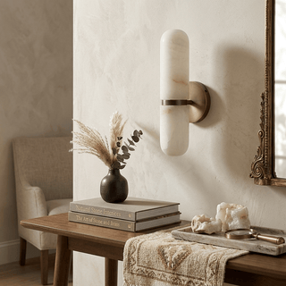 Alabaster Capsule Wall Sconce-Neutral Decor