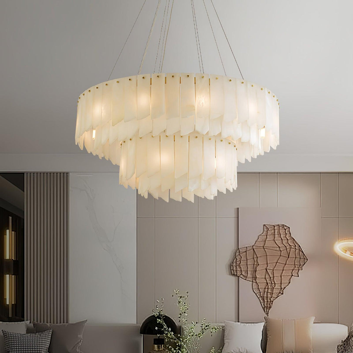 Nelevia Lustre Moderne en Albâtre