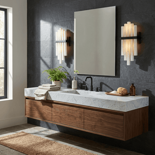Alabaster Cascade Wall Lamp-Neutral Decor