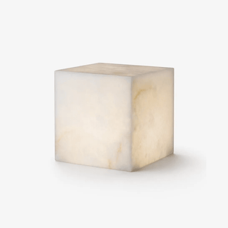 Alabaster Cube Table Lamp-Neutral Decor