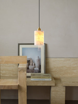 Alabaster Cylinder Cluster Chandelier-Neutral Decor