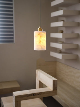 Alabaster Cylinder Cluster Chandelier-Neutral Decor