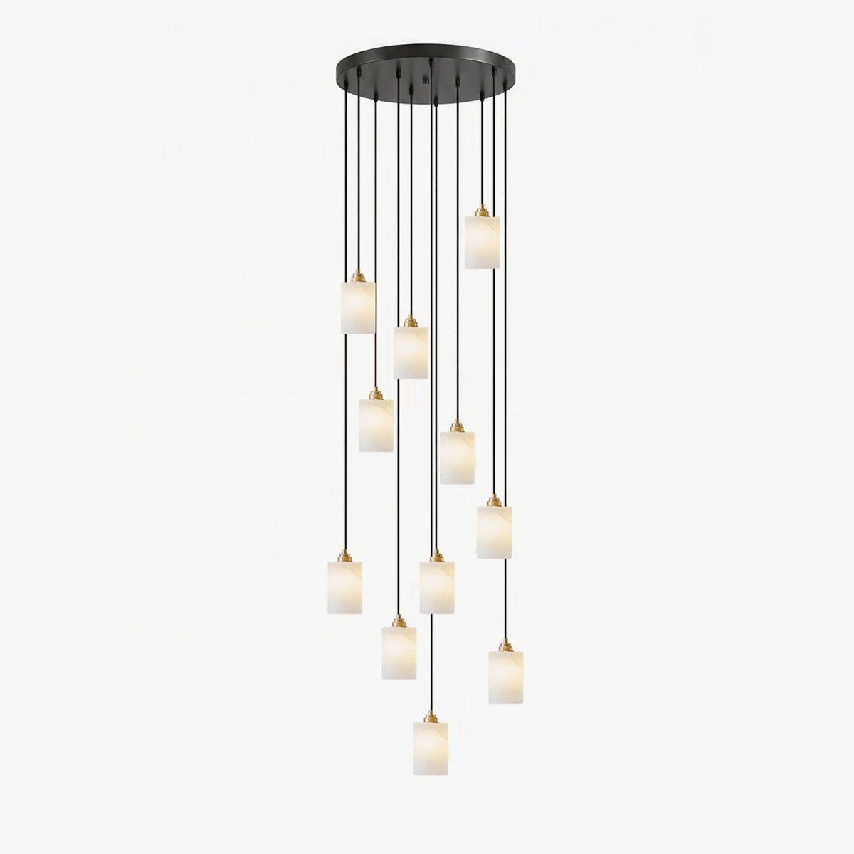 Alabaster Cylinder Cluster Chandelier-Neutral Decor